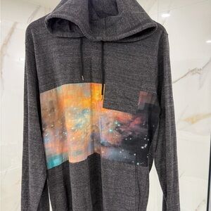 On the Byas Charcoal Galaxy Zip-Up Sweater